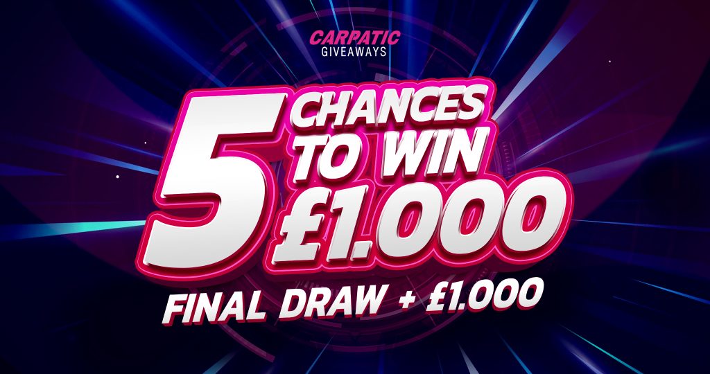 5 Chances To Win £1.000 + £1.000 Final Draw