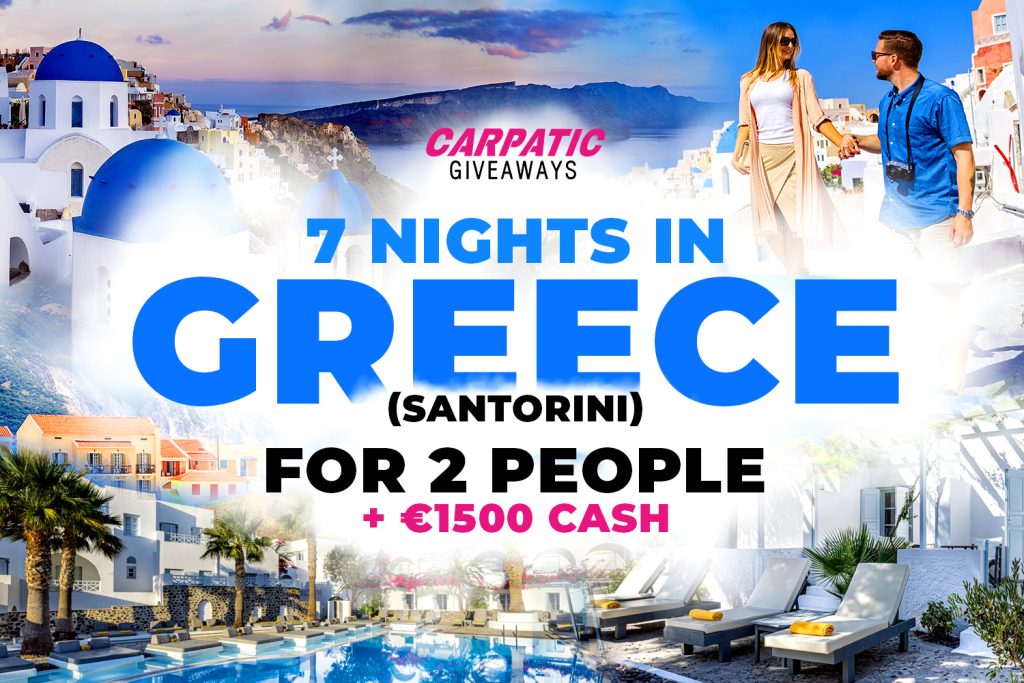☀️7 Nights In Greece *Santorini* For 2 People + €1500 Pocket Money